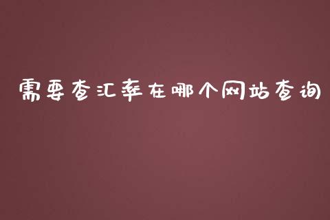需要查汇率在哪个网站查询_https://cj002.lansai.wang_财经问答_第1张