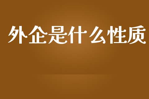 外企是什么性质_https://cj002.lansai.wang_会计问答_第1张