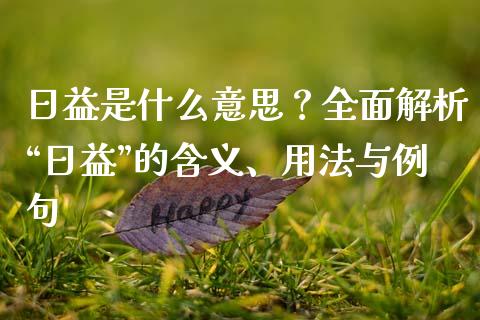 日益是什么意思？全面解析“日益”的含义、用法与例句_https://cj002.lansai.wang_财经百问_第1张