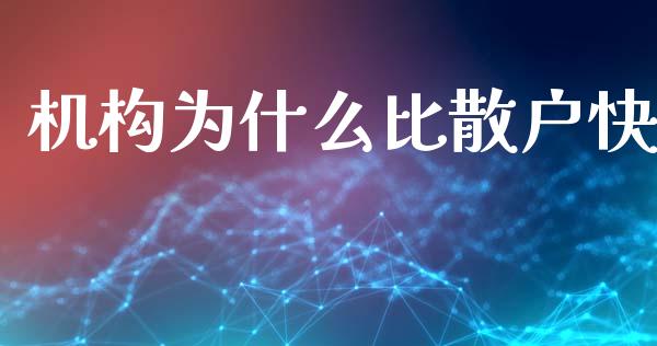 机构为什么比散户快_https://cj002.lansai.wang_理财问答_第1张