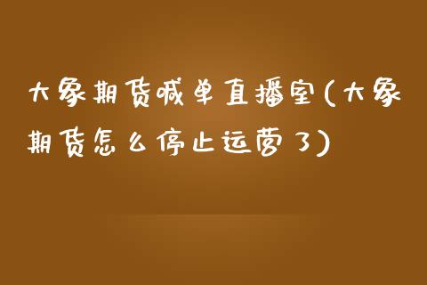 大象期货喊单直播室(大象期货怎么停止运营了)_https://cj002.lansai.wang_会计问答_第1张