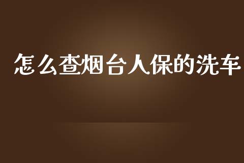 怎么查烟台人保的洗车_https://cj002.lansai.wang_保险问答_第1张