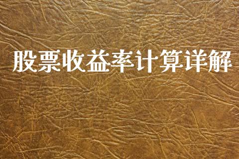 股票收益率计算详解_https://cj002.lansai.wang_财经问答_第1张