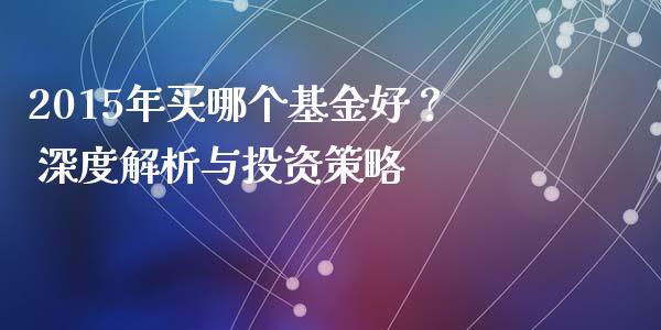 2015年买哪个基金好？ 深度解析与投资策略_https://cj002.lansai.wang_保险问答_第1张