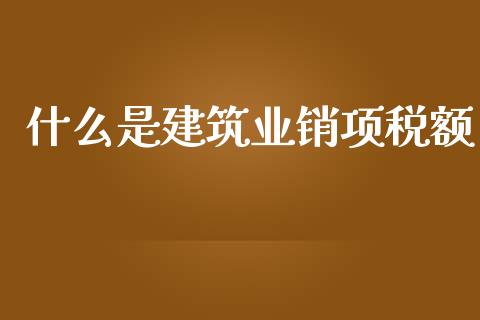 什么是建筑业销项税额_https://cj002.lansai.wang_会计问答_第1张