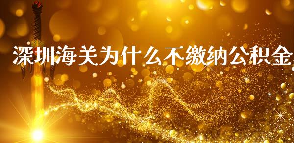 深圳海关为什么不缴纳公积金_https://cj002.lansai.wang_股市问答_第1张