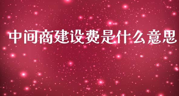 中间商建设费是什么意思_https://cj002.lansai.wang_期货问答_第1张
