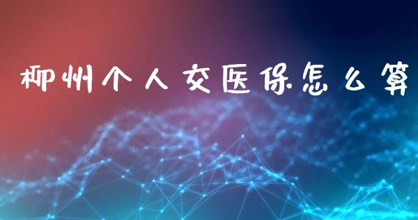 柳州个人交医保怎么算_https://cj002.lansai.wang_保险问答_第1张