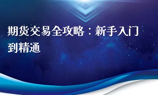 期货交易全攻略：新手入门到精通_https://cj002.lansai.wang_会计问答_第1张