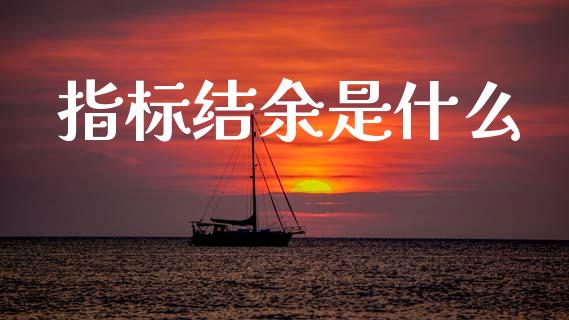 指标结余是什么_https://cj002.lansai.wang_会计问答_第1张