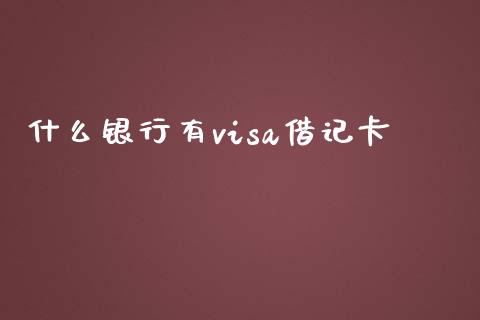 什么银行有visa借记卡_https://cj002.lansai.wang_金融问答_第1张