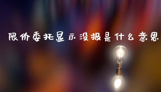 限价委托显示没报是什么意思_https://cj002.lansai.wang_财经问答_第1张