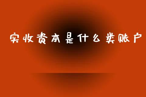 实收资本是什么类账户_https://cj002.lansai.wang_会计问答_第1张