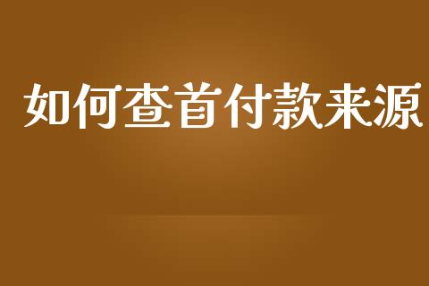 如何查首付款来源_https://cj002.lansai.wang_理财问答_第1张