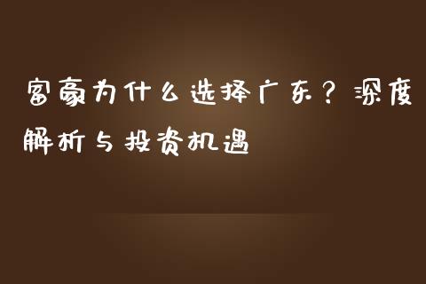 富豪为什么选择广东？深度解析与投资机遇_https://cj002.lansai.wang_股市问答_第1张