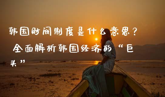 韩国财阀制度是什么意思？ 全面解析韩国经济的“巨头”_https://cj002.lansai.wang_股市问答_第1张