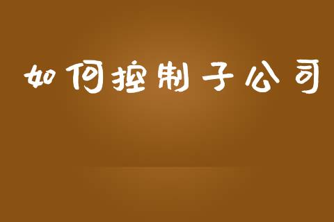 如何控制子公司_https://cj002.lansai.wang_财经问答_第1张