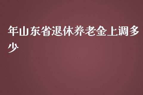 年山东省退休养老金上调多少_https://cj002.lansai.wang_金融问答_第1张