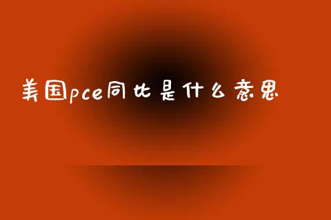 美国pce同比是什么意思_https://cj002.lansai.wang_财经问答_第1张