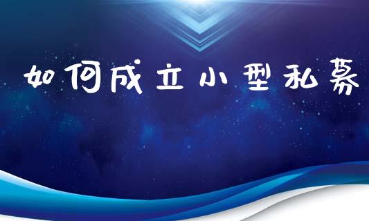 如何成立小型私募_https://cj002.lansai.wang_期货问答_第1张