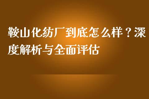 鞍山化纺厂到底怎么样？深度解析与全面评估_https://cj002.lansai.wang_会计问答_第1张