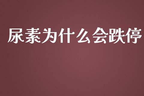 尿素为什么会跌停_https://cj002.lansai.wang_保险问答_第1张
