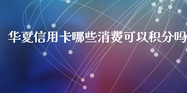 华夏信用卡哪些消费可以积分吗_https://cj002.lansai.wang_理财问答_第1张