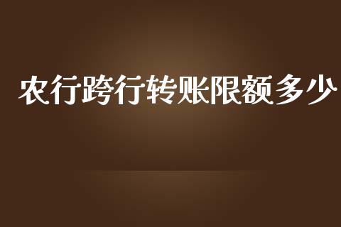 农行跨行转账限额多少_https://cj002.lansai.wang_金融问答_第1张