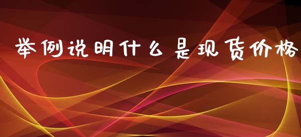 举例说明什么是现货价格_https://cj002.lansai.wang_期货问答_第1张