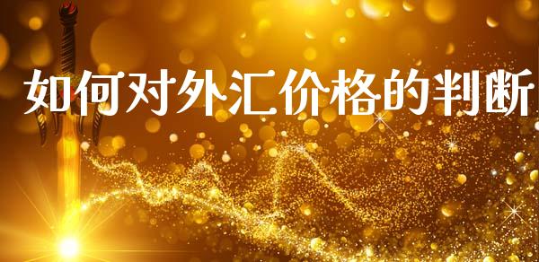 如何对外汇价格的判断_https://cj002.lansai.wang_财经问答_第1张
