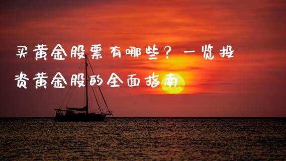 买黄金股票有哪些？一览投资黄金股的全面指南_https://cj002.lansai.wang_财经问答_第1张