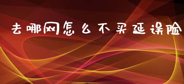 去哪网怎么不买延误险_https://cj002.lansai.wang_保险问答_第1张
