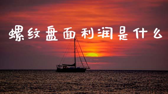 螺纹盘面利润是什么_https://cj002.lansai.wang_期货问答_第1张