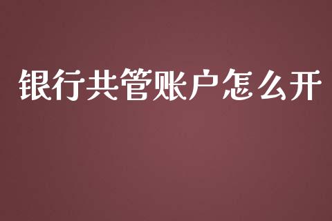 银行共管账户怎么开_https://cj002.lansai.wang_金融问答_第1张