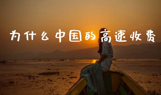 为什么中国的高速收费_https://cj002.lansai.wang_期货问答_第1张