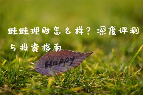 蛙蛙理财怎么样？深度评测与投资指南_https://cj002.lansai.wang_保险问答_第1张