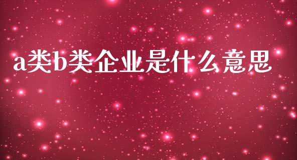 a类b类企业是什么意思_https://cj002.lansai.wang_会计问答_第1张