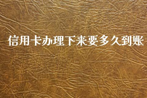 信用卡办理下来要多久到账_https://cj002.lansai.wang_理财问答_第1张