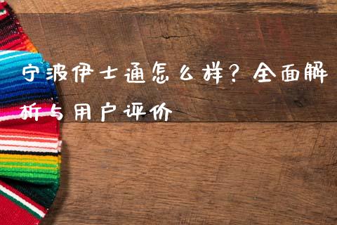 宁波伊士通怎么样？全面解析与用户评价_https://cj002.lansai.wang_股市问答_第1张