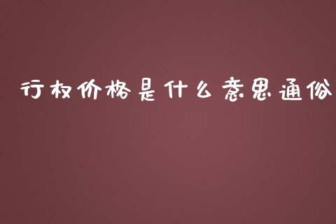 行权价格是什么意思通俗_https://cj002.lansai.wang_会计问答_第1张