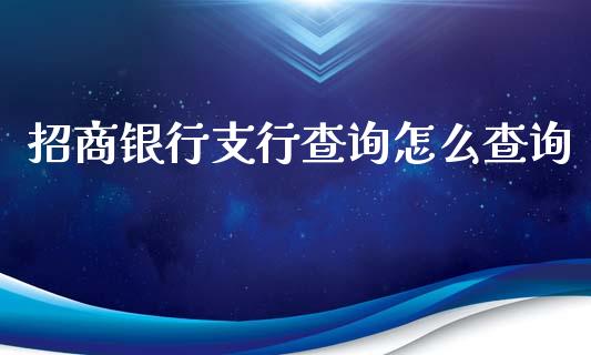 招商银行支行查询怎么查询_https://cj002.lansai.wang_金融问答_第1张