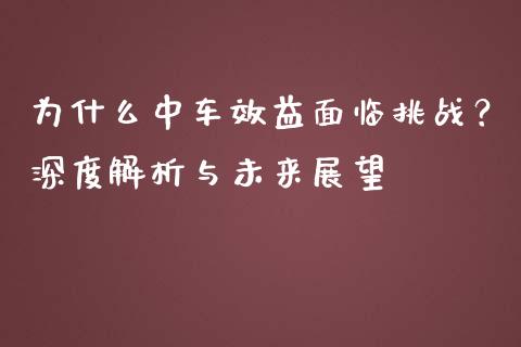 为什么中车效益面临挑战？深度解析与未来展望_https://cj002.lansai.wang_期货问答_第1张