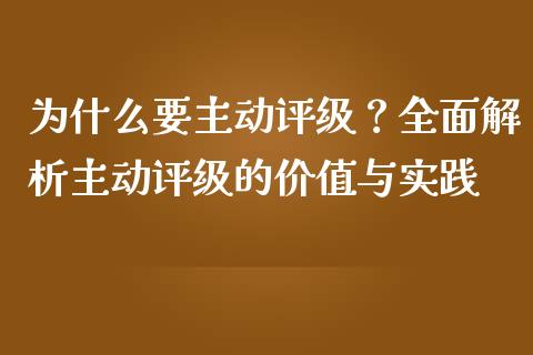 为什么要主动评级？全面解析主动评级的价值与实践_https://cj002.lansai.wang_股市问答_第1张