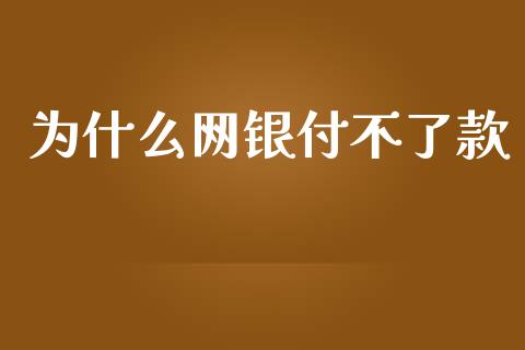 为什么网银付不了款_https://cj002.lansai.wang_理财问答_第1张
