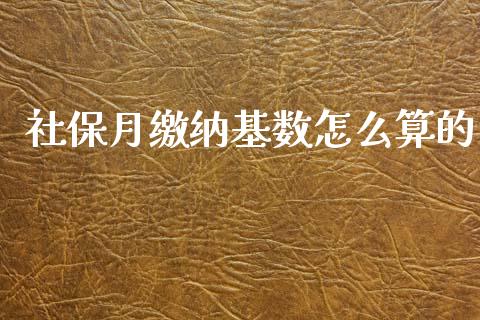 社保月缴纳基数怎么算的_https://cj002.lansai.wang_保险问答_第1张