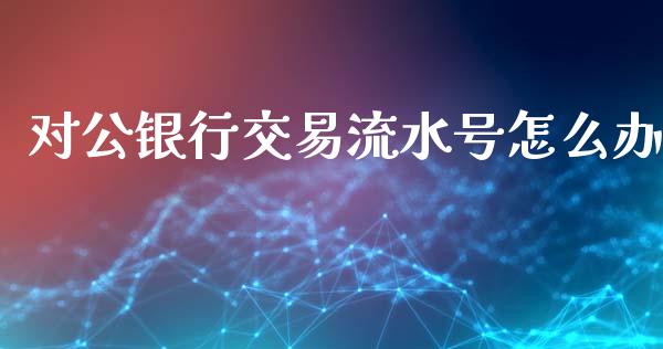 对公银行交易流水号怎么办_https://cj002.lansai.wang_股市问答_第1张