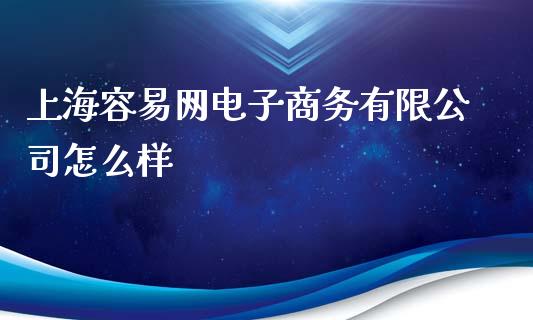 上海容易网电子商务有限公司怎么样_https://cj002.lansai.wang_股市问答_第1张
