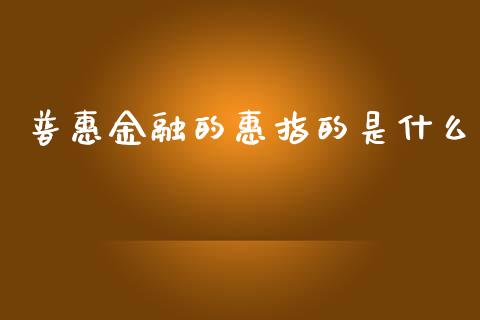 普惠金融的惠指的是什么_https://cj002.lansai.wang_保险问答_第1张