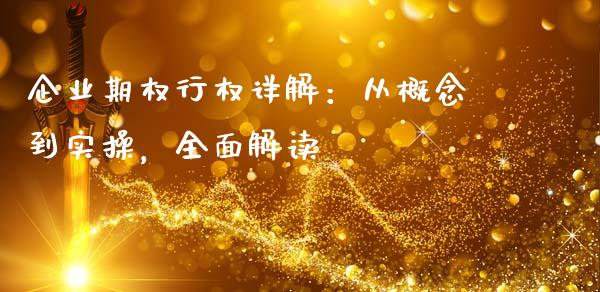 企业期权行权详解：从概念到实操，全面解读_https://cj002.lansai.wang_财经问答_第1张