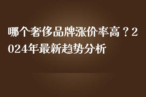 哪个奢侈品牌涨价率高？2024年最新趋势分析_https://cj002.lansai.wang_期货问答_第1张